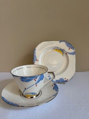 New Chelsea Staffs "Treesa" Art Deco Trio 1930's